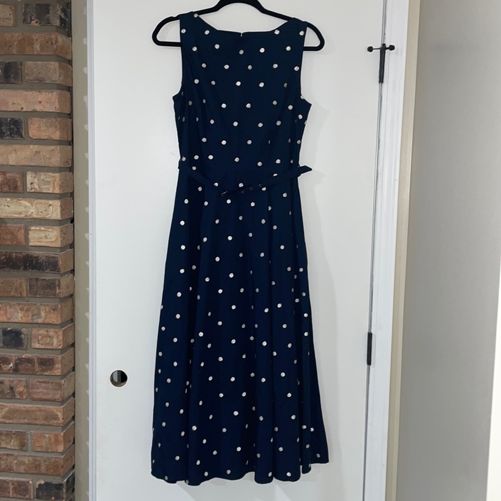 Navy/white polka dot dress